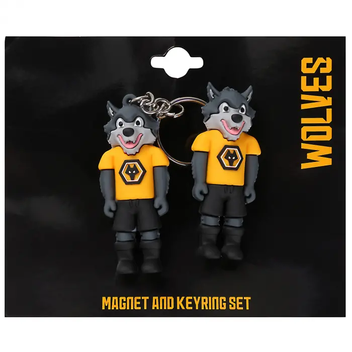 Wolverhampton Wanderers Shirt Store | Wolfie Magnet & Keyring Set Collection Wolverhampton Wanderers Official Gear